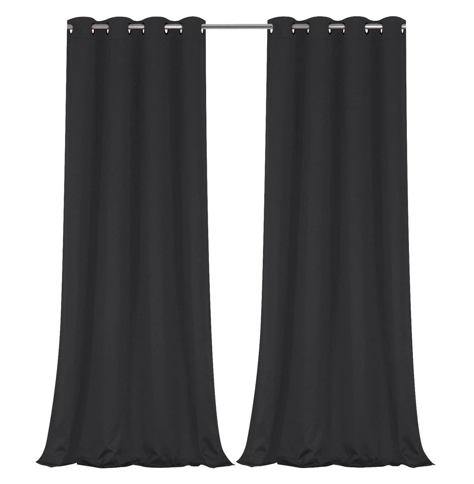 2 Pack: 100% Hotel Blackout Thermal Insulated Grommet Curtains - Assorted Colors - Image 3 of 4