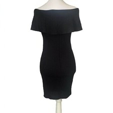 G by Guess Mini Dress Size Small Off the Shoulder Sparkle Black Excellent!
