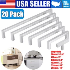 20 Pack Square Bar Cabinet Handles Solid Brushed Nickel Kitchen Cabinet Pulls