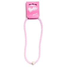 Image of Barbie™️ Pink Beaded Necklace with Heart Shaped Silhouette Charm