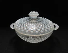 Vintage Anchor Hocking Moonstone Opalescent Hobnail Covered Candy Dish/Box/Jar