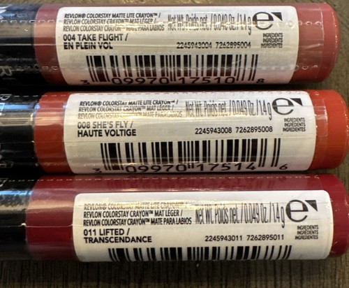 Revlon Colorstay Matte Lite Crayon (0.049oz/1.4g) Lot Of 3 Different Shades - Picture 4 of 4