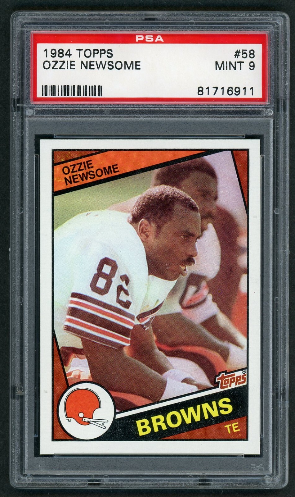 1984 Topps #58 Ozzie Newsome PSA 9 Mint Cleveland Browns HOF