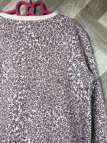 MORRIS CO X H&M White/Purple/Red Floral Print Long Sleeved Jersey Jumper Size S - Picture 12 of 22