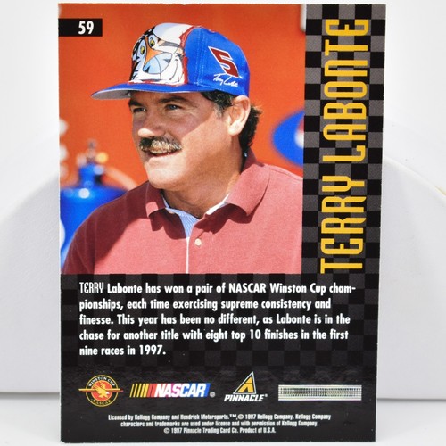 Tarjeta NASCAR #59 1997 de colección Terry Labonte Kellogg's Driver Pinnacle Race Review - Imagen 2 de 2