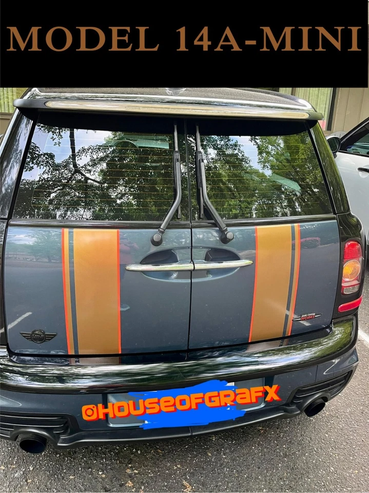 2 color Bonnet Boot stripe stripes decals graphics fit any yr model Mini Cooper Foto 3 de 4