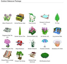 Webkinz Classic Estore Outdoor Makeover Package all 37 items pictured Code