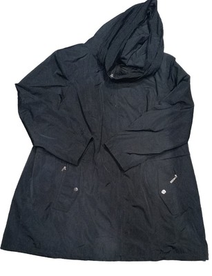 Womens 2X Centigrade Womens Black Parka Long Coat with Pleated Hood New No Tags