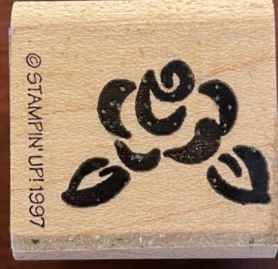 Retired - Stampin' Up Wood Mounted Rubber Stamp - Rose Bloom #1
