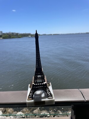 8   Eiffel Tower, Metal on Marble Base Souvenir Paperweight Figurine France