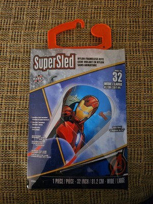 Super Sled X Kites Avengers Iron Man 32'' Nylon Frameless Kite With Skytails New