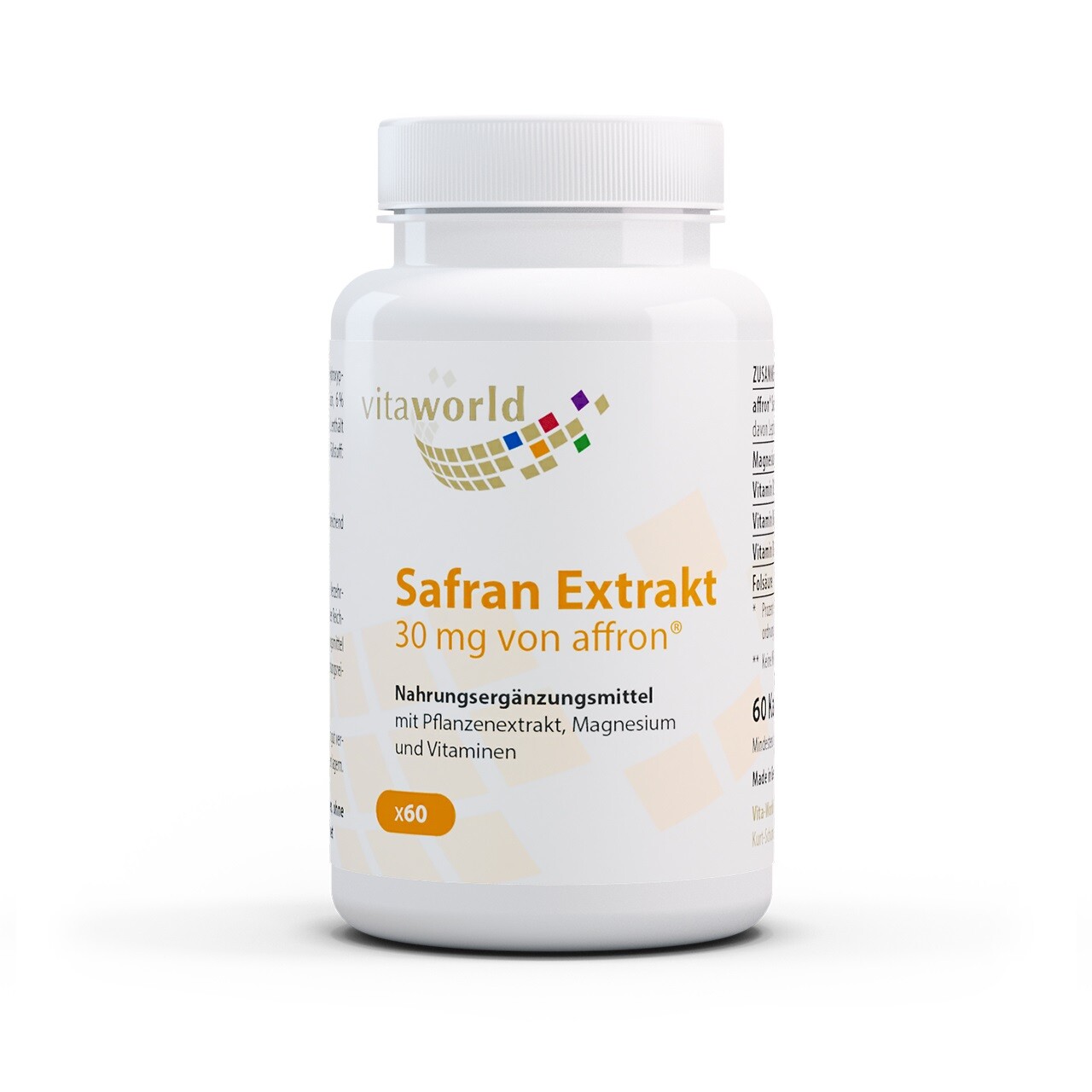 Extracto de Azafrán 60 Cápsulas de Azafrán 100% Natural Vegano Made in Germany