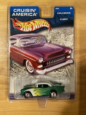 2002 Hot Wheels Crusin' America Cruisers Series '57 CHEVY w/ REAL RIDERS 1957