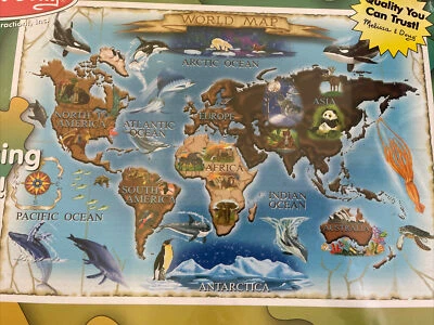 Melissa & Doug 1500 Pc jigsaw Puzzle ~ MAP OF THE WORLD ~ 24x33 NEW Sealed - Image 1 of 4