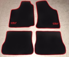 Autoteppich Fußmatten für VW Golf 3 16V schw. rot 1991-1998 4teilig Absatzschutz