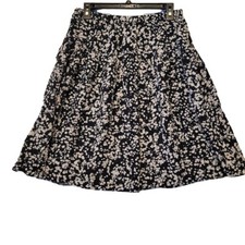 Vintage Black and White Speckled Knee High Skirt Size 16