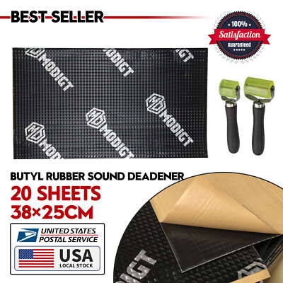 20X Butyl Car Van Vibration Proofing Audio Panel Sound Deadening Damping 1.9SQM