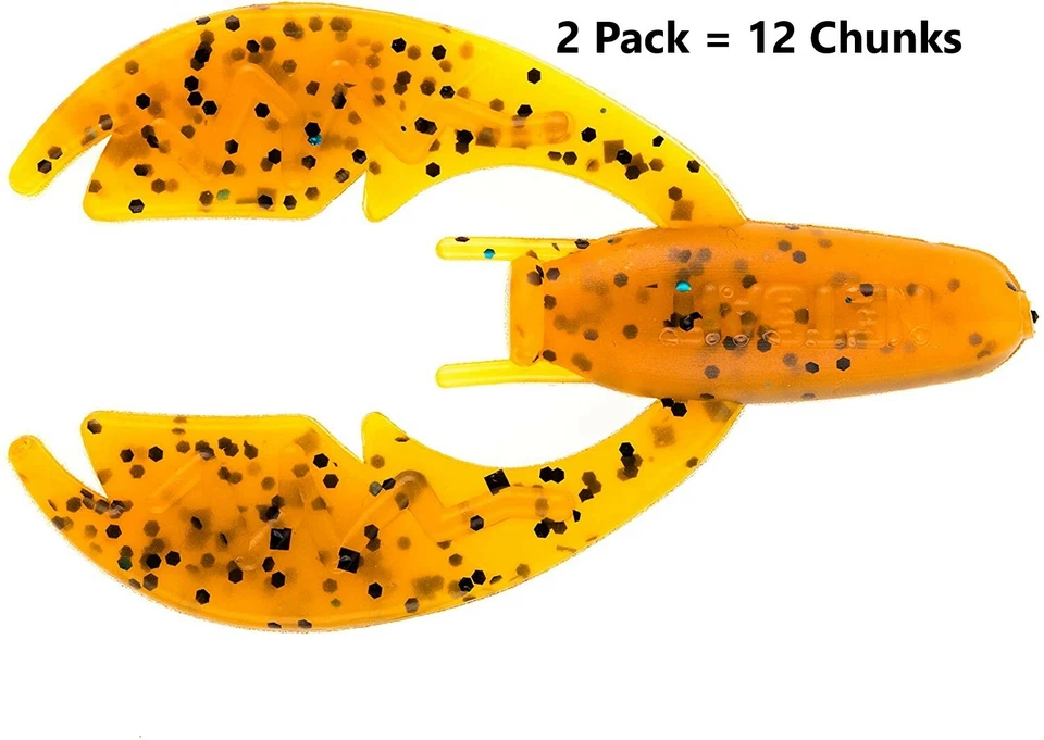 2Pk NetBait 3" Paca Chunk Alabama Craw Soft Plastic Bass Fishing Bait ~ 12 Total - Image 3 of 4