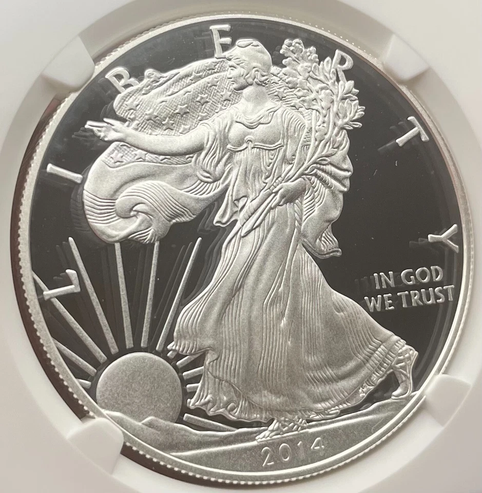 Proof 2014 W $1 Silver Eagle NGC PF70 UC MLB Champions San Francisco Giants raro - Imagem 3 de 4
