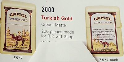 Camel Zippo Z 577 TURKISH GOLD 200 MADE WITH TIN 2000 Lighter