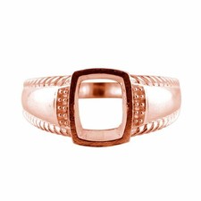 925 Sterling Silver 10mm Cushion Semi Mount Solitaire with Accents Wedding Ring