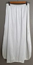 VTG Velrose Half Slip Women  s 1X 35  Long White Nylon Slit Lace Trim Made in USA