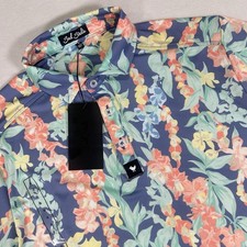NWT Bad Birdie Lei'd Core Golf Polo Mens Large Tropical Floral Short Sleeve