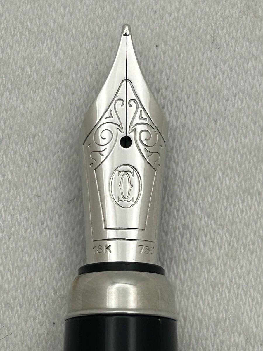 Louis Cartier Gordon Platinum Plated FP, 18K M Nib-Exc. Condition