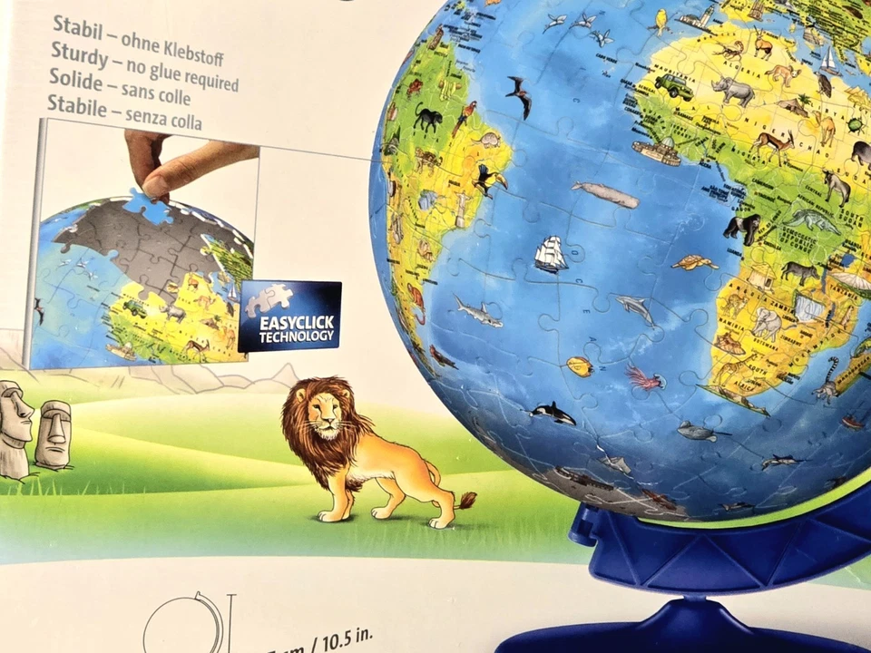 2020 Ravensburger 3D World Globe Puzzle w/ Rotating Base 3-D Map Puzzles  - Image 3 of 4