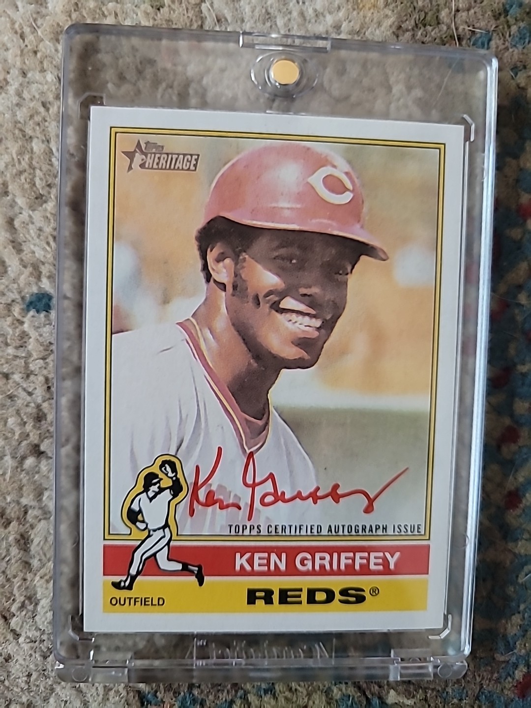 2024 Topps Heritage Ken Griffey Red Ink Real One Auto # 37/75 Red Ink Numbered.