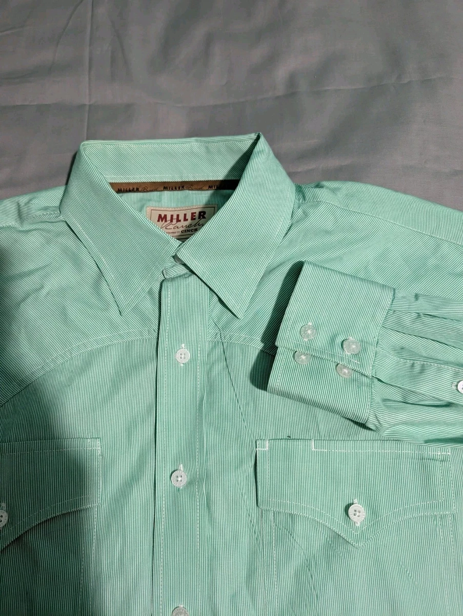 miller ranch dress shirts Vintage Miller Ranch Western Pearlsnap Shirt Size Large Plaid Long Sleeve Rodeo