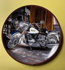 Franklin Mint Harley Davidson Electra Glide Plate & Nine Harley Davidson Cards