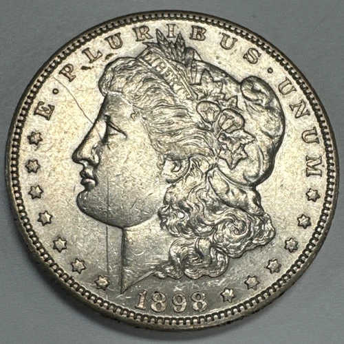 1898-S $1 Morgan Silver Dollar AU Details Scratch.