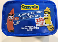 Crayola Limited Edition 288-Count Crayon Tub Set w/ 8 Retired Colors