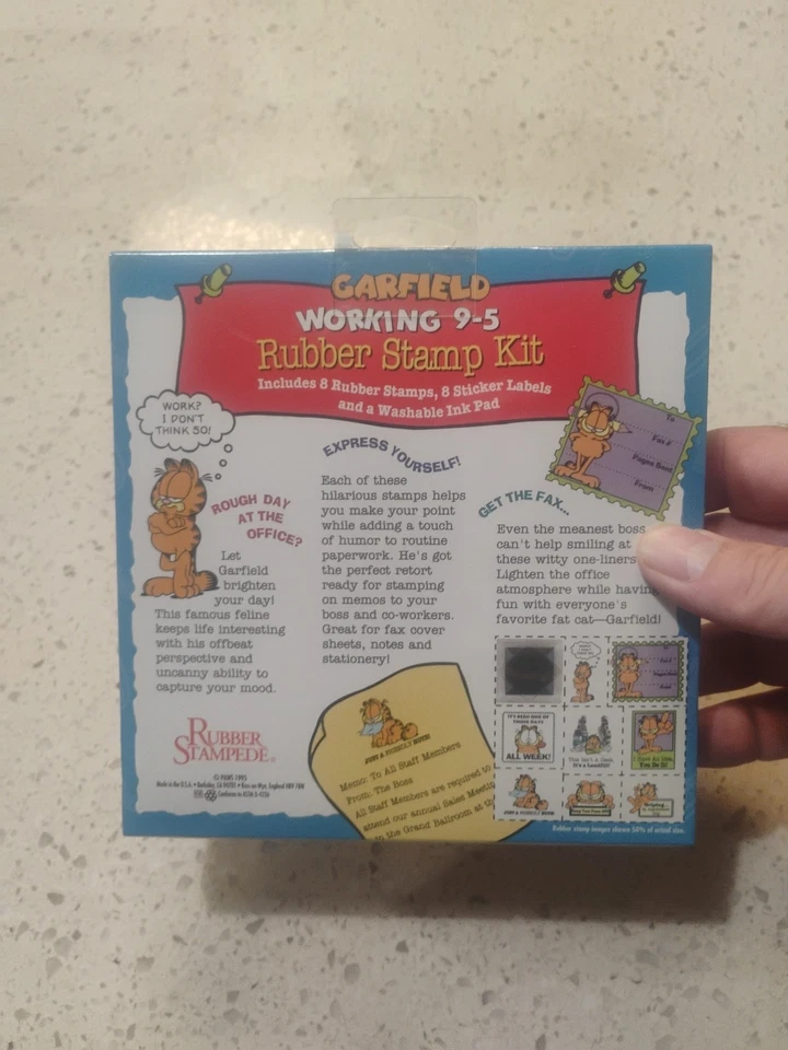 Garfield Cat Trabajo 9-5 Montaje de Espuma 8 Piezas Juego de Sellos de Goma Trabajo Humor Tinta Usado en Excelente Condición Foto 2 de 2