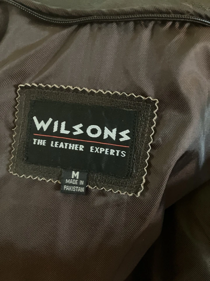 Chaqueta de cuero para hombre Wilsons. Talla M. De colección. Marrón Envejecido, Moto Cremallera Completa Foto 2 de 4
