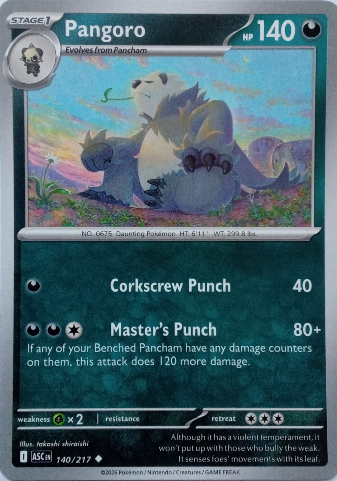 140/217 PANGORO | UNCOMMON | ASCENDED HEROES POKEMON CARD