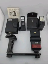 Vtg Camera Accessory Lot 5 (Flash 3, Sunpak Filter Kit, Holder) Untested. Read