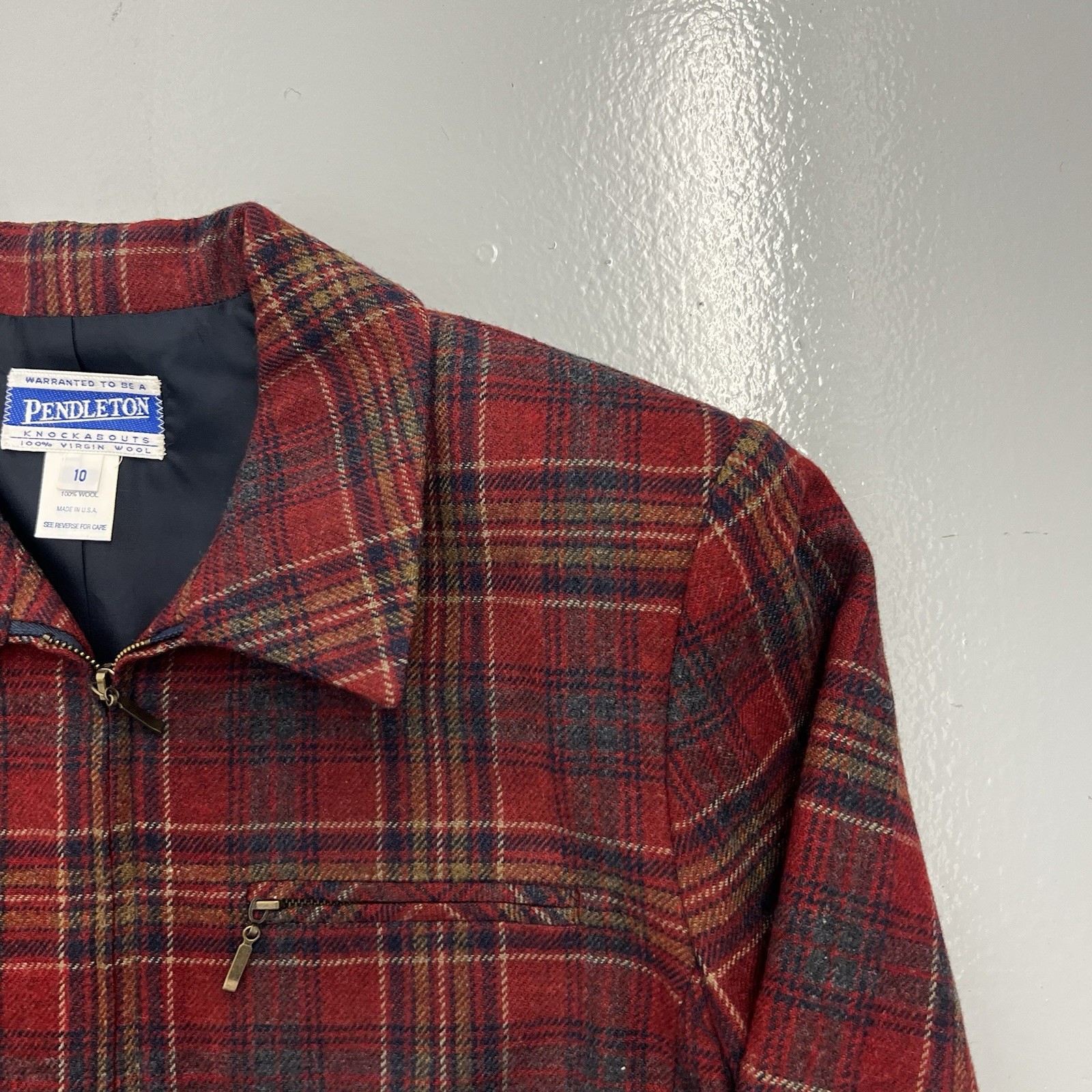 Pendleton Knockabouts Virgin Wool Zip Jacket Burg… - image 5