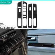 4Pcs Real Carbon Fiber Window Lift Switch Panel Cover For Ford Expedition 07-14