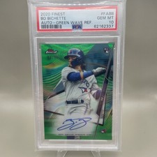 2020 TOPPS FINEST BO BICHETTE RC ROOKIE AUTO GREEN REFRACTOR /99 PSA 10
