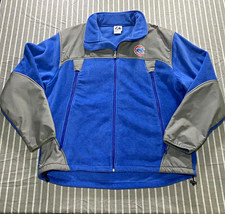 Men's Blue/Gray Fleece Jacket Full Zip Stand-Up Collar Size XL Regular Fit