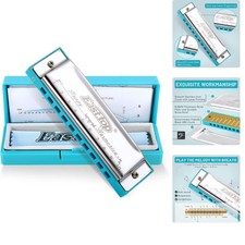 Beginner's C Key Blues Harmonica with Case Cloth - Perfect for Kids Students