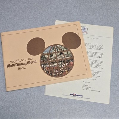 1976 WDW Your Role in the Walt Disney World Show Booklet & Card Walker Letter