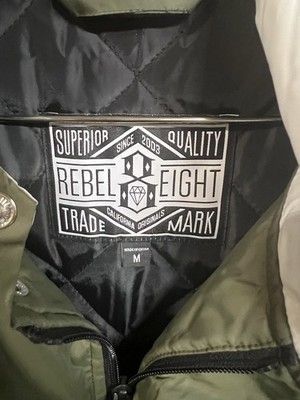 Rebel 8 Eight Ftw Green Button Up Jacket Hooded Sz Medium NWOT