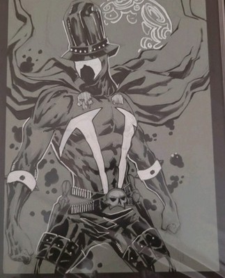 Gun slinger spawn on 9x12 tone paper ready for action with bright high lights
