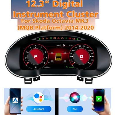 12,3'' Digital Kombiinstrument mit CarPlay Für Skoda Octavia III 2014-20 Upgrade