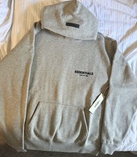 Essentials Fear of God Mens Gray Pullover Hoo...