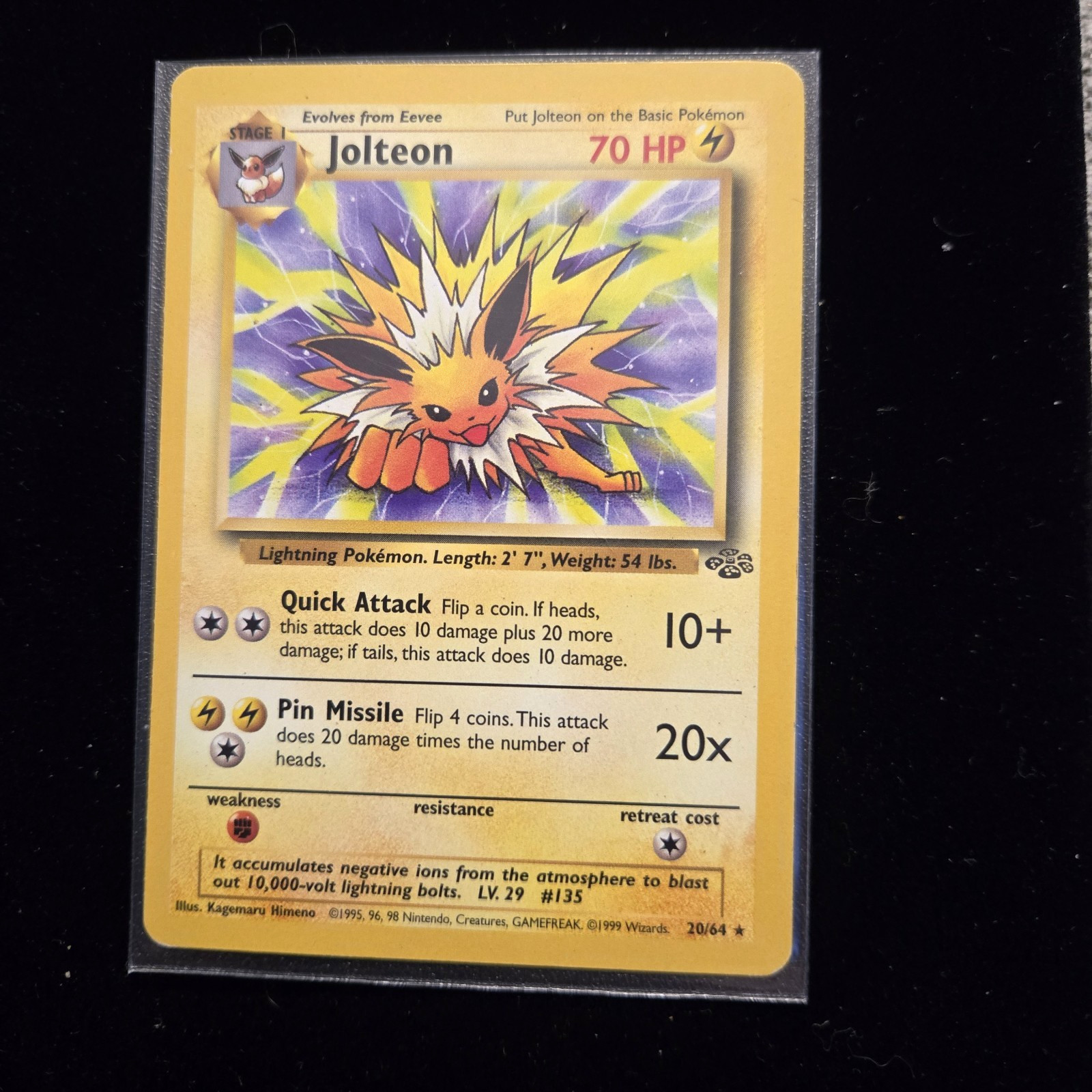 Jolteon 20/64 Jungle Regular Pokemon Card