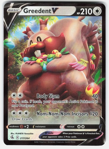Pokemon Greedent V Holofoil [SWSH08 - 217/264]NM